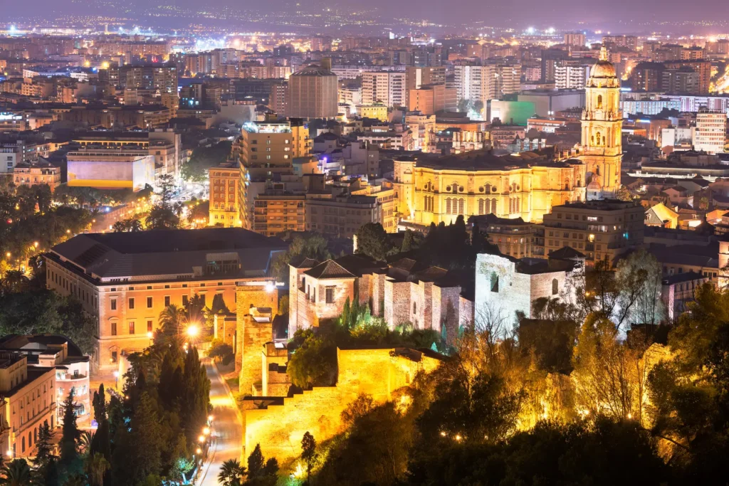Catedral de Málaga por la noche